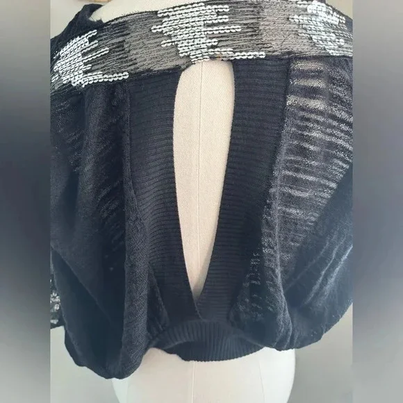 Free People Black and Silver Evening Shrug - Size small - Picture 6 of 11